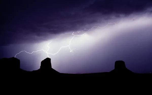 Monument Valley Lightning Strike Electircal Storm Hits Buttes — Foto de Stock