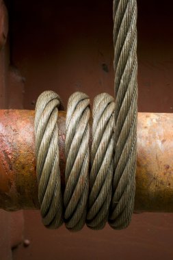Cables Around Iron Tensioner Rusty Railroad Flat Car clipart