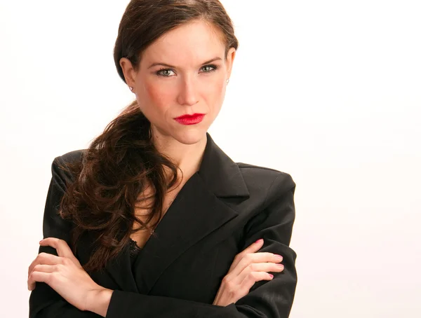 Focused Business Woman Smartly Dressed Arms Crossed — Stock Photo, Image