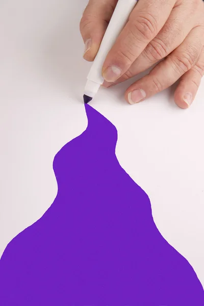 Splash of Purple Created by the Hand — Stock Photo, Image