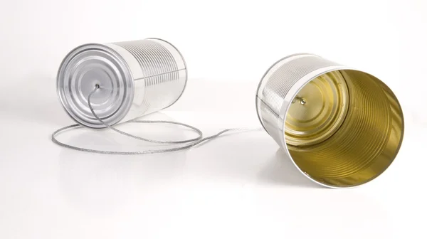 Two Cans Communication Primitive System — Stock Photo, Image