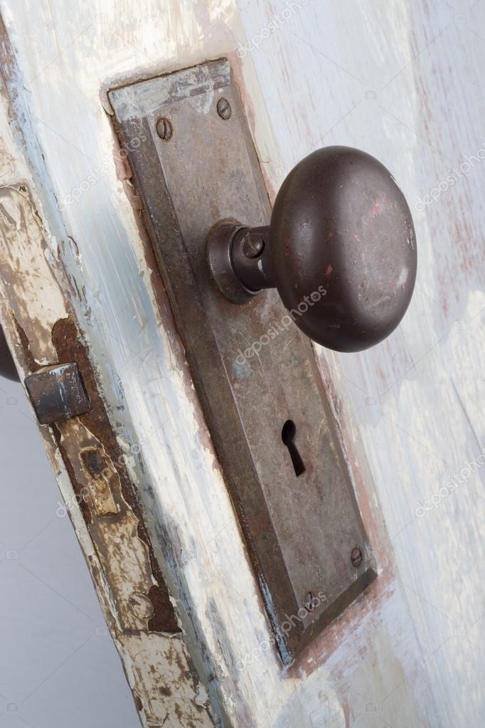 Beauty In The Old Antique Door Knob And Latch Stock Photo