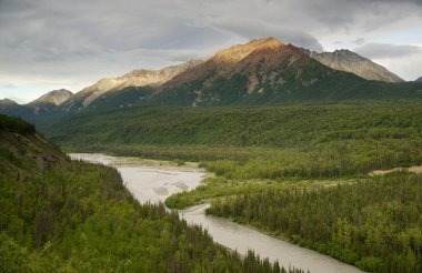 matanuska Nehri ormandan chugach Dağları temel cuts