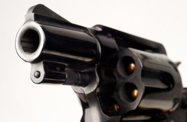 38 Caliber Revolver Gun Pistol Snub Nose Barrel Ammunition Loaded clipart