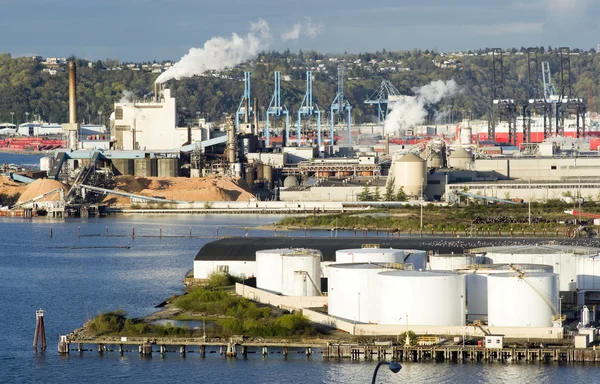 West Coast Seaport Big City Tide Flats Commencement Bay — Stock Photo, Image