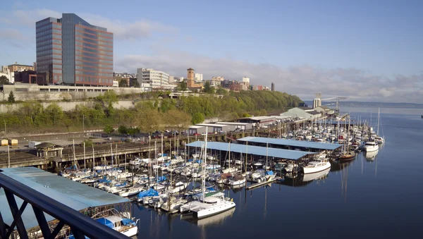 Commencement Bay Waterfront Extending North to Stadium District — Stock Photo, Image