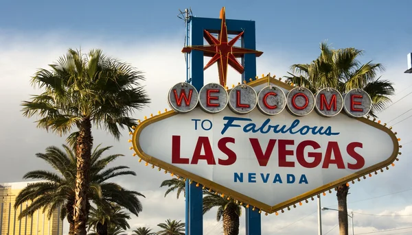 Bienvenido a Las Vegas Nevada Skyline City Limit Street Sign — Foto de Stock