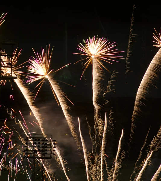 Fireworks Celebration Over Stadium Independence Day July Forth — Stock Photo, Image