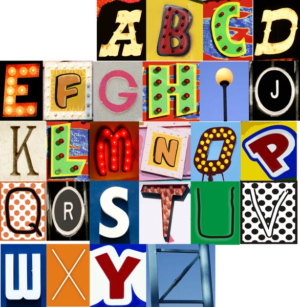 Carnival Alphabet Set JPG Letters Type Typography Characters Fonts — Stock Photo, Image