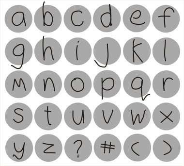 sayılar siyah gri beyaz arka plan çizilmiş alfabesi metin harf el