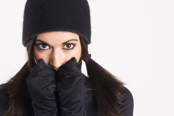 Mujer vestida para una noche de crimen —  Fotos de Stock