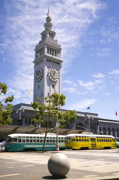 Centre-ville Hub Embarcedero Ferry Building Cable Transit Trolley Cars — Photo