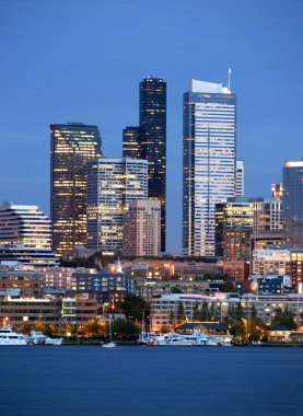 Seattle manzarası merkez ofis binaları deniz taşımacılığı