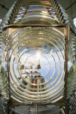 Fresnel Magnifying Lens Close Up Lighthouse Glass Rotating Housing clipart