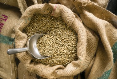 Kepçe çuval bezi çanta tarım bean çiğ kahve çekirdeği toplu