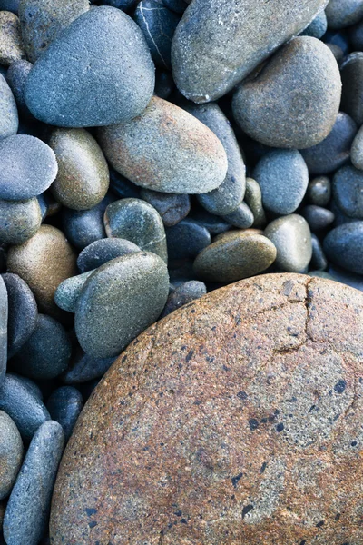 Plage de l'océan Pacifique lisse Roches rondes Ardoise humide Granit — Photo