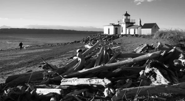 Discovery Park West Point Faro Puget Sound Seattle Náutico — Foto de Stock