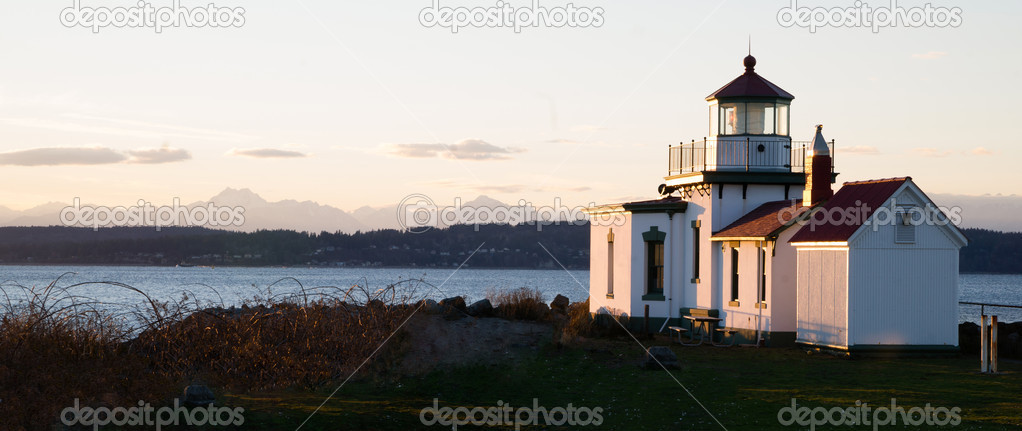 Discovery Park West Point Lighthouse Puget Sound Seattle Nautical Scene