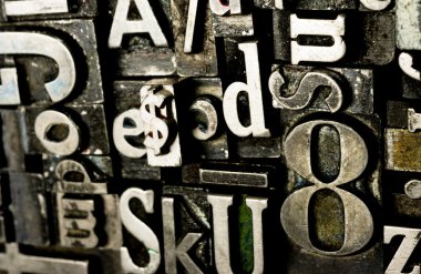 metal türü Matbaa eskimiş papirüs metnin harf işareti