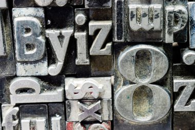 metal türü Matbaa eskimiş tipografi metin lette yazı kümesi