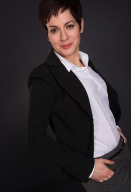 ciddi esmer kadın dikkat iş Bayan yazıhane profesyonel çizer