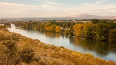 Storm Clearing Over Agricultural Land Yakima River Central Washington State clipart