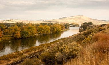 Storm Clearing Over Agricultural Land Yakima River Central Washington clipart