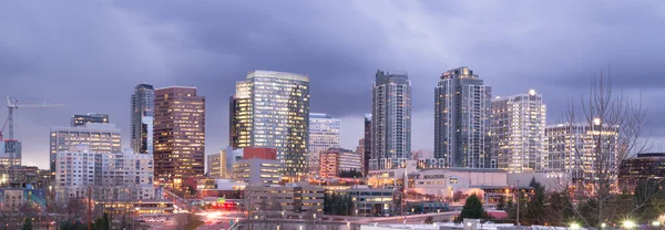 Bright Lights City Skyline Downtown Bellevue Washington Estados Unidos da América — Fotografia de Stock