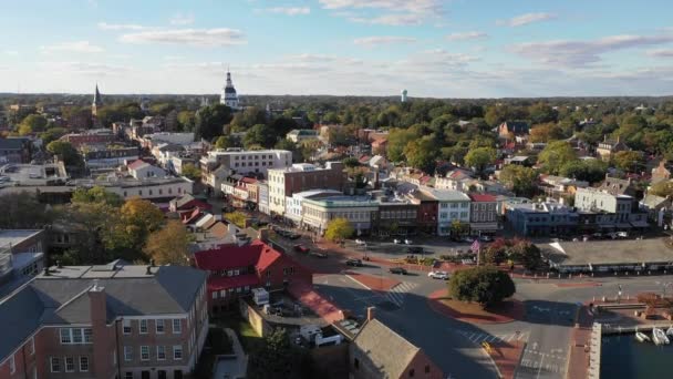 Die Verschlafene Stadt Annapolis Eine Hauptstadt Von Maryland — Stockvideo