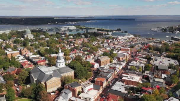 Die Verschlafene Stadt Annapolis Eine Hauptstadt Von Maryland — Stockvideo