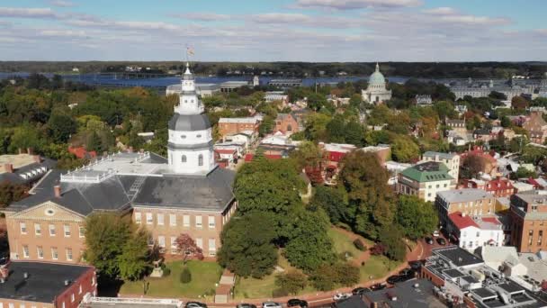 Die Verschlafene Stadt Annapolis Eine Hauptstadt Von Maryland — Stockvideo