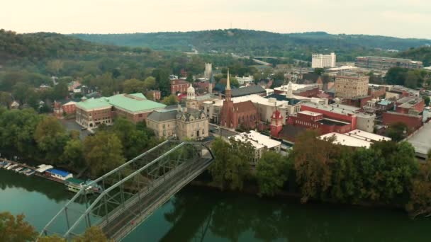 Wysoko Nad Rzeką Stolicą Miasta Frankfort Kentucky Uhd — Wideo stockowe