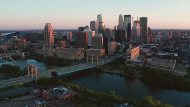 Aerial View Baton Rouge Louisiana State Capitol Building Downtown — Stock Video