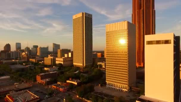 Golden Late Afternoon Light Llega Extensión Arquitectónica Atlanta Uhd — Vídeos de Stock