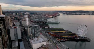 Hava Görüntüsü Seattle Washington Açık Kış Günü