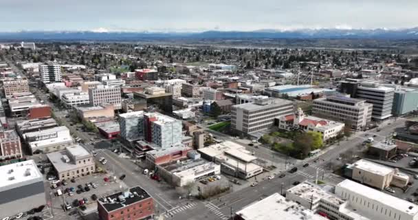 Ευρεία Γωνία Αεροφωτογραφία Του Downtown Everett Washington Usa Uhd — Αρχείο Βίντεο