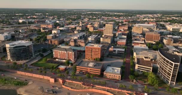 Stor Bild Evansville Och Det Urban Stadskärna — Stockvideo