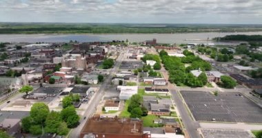 Kentucky Nehir Kenti Şehir Merkezi Hava Görüntüsü Paducah