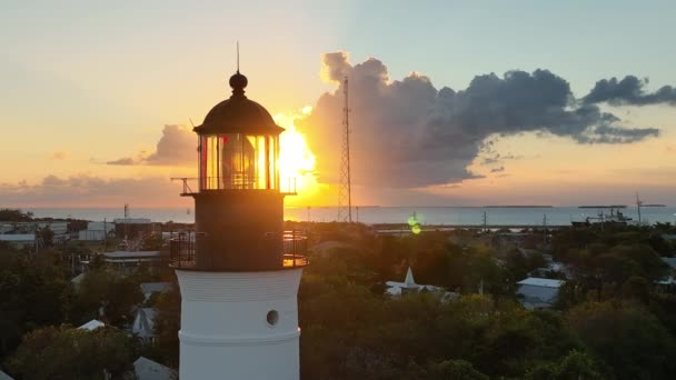 Faro Está Orilla Sino Interior Key West Florida — Vídeos de Stock