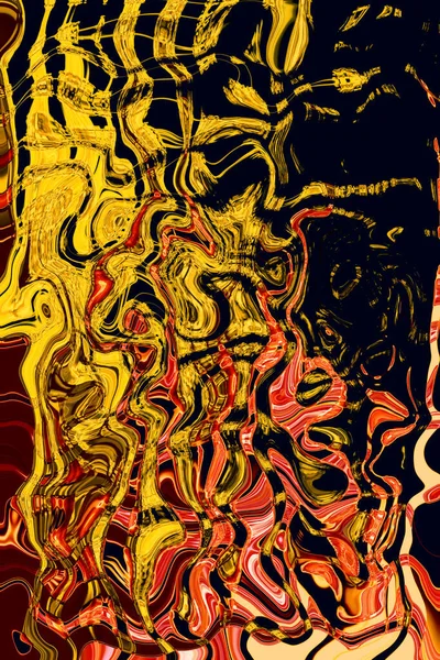 用黄色 黑色和红色进行的真正的船员波浪抽象 — 图库照片
