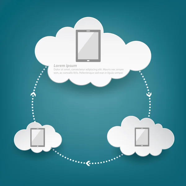 Cloud computing concept de fond abstrait — Image vectorielle