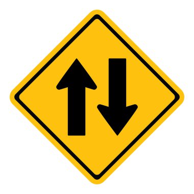 Uyarı iki yol trafik işareti