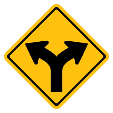 Warning traffic sign, Bend to left and right clipart