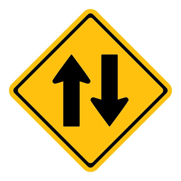 Внимание, дорожный знак в двух направлениях — стоковый вектор