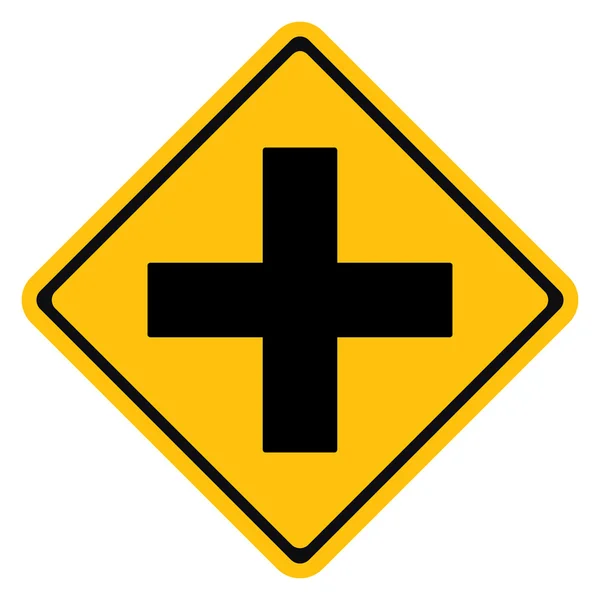 Uyarı trafik işareti kavşak — Stok Vektör