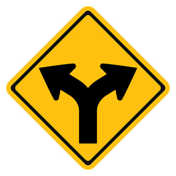Warning traffic sign, Bend to left and right
