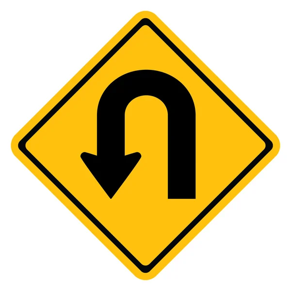 Warning traffic sign  U-TURN LEFT — Stock Vector