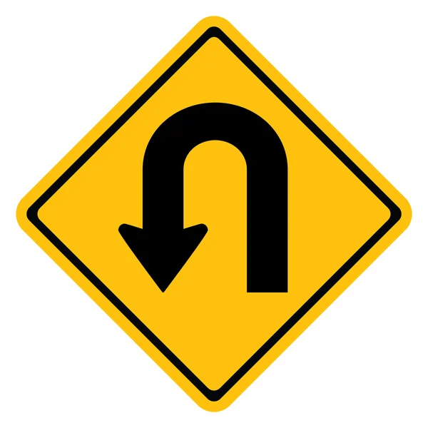 Panneau d'avertissement U-TURN LEFT — Image vectorielle