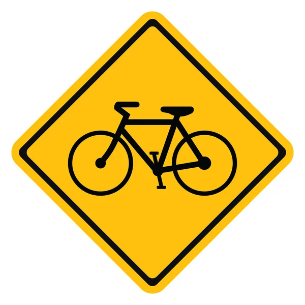 Waarschuwing verkeer teken fiets — Stockvector
