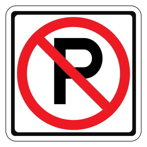 Figyelmeztető közlekedési tábla, nem park — Stock Vector